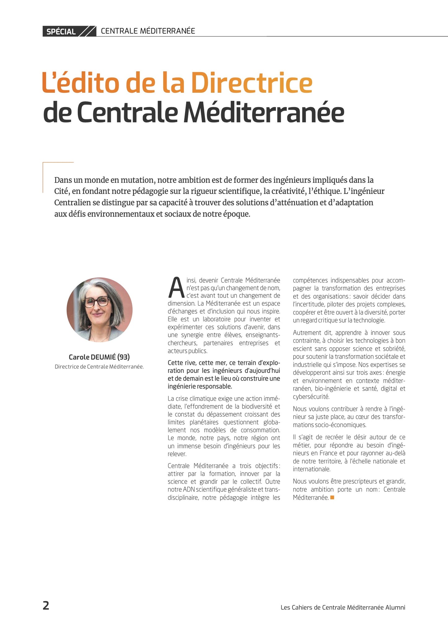 Revue spéciale Centrale Méditerranée Alumni " Centrale Méditerranée" - avril 2003