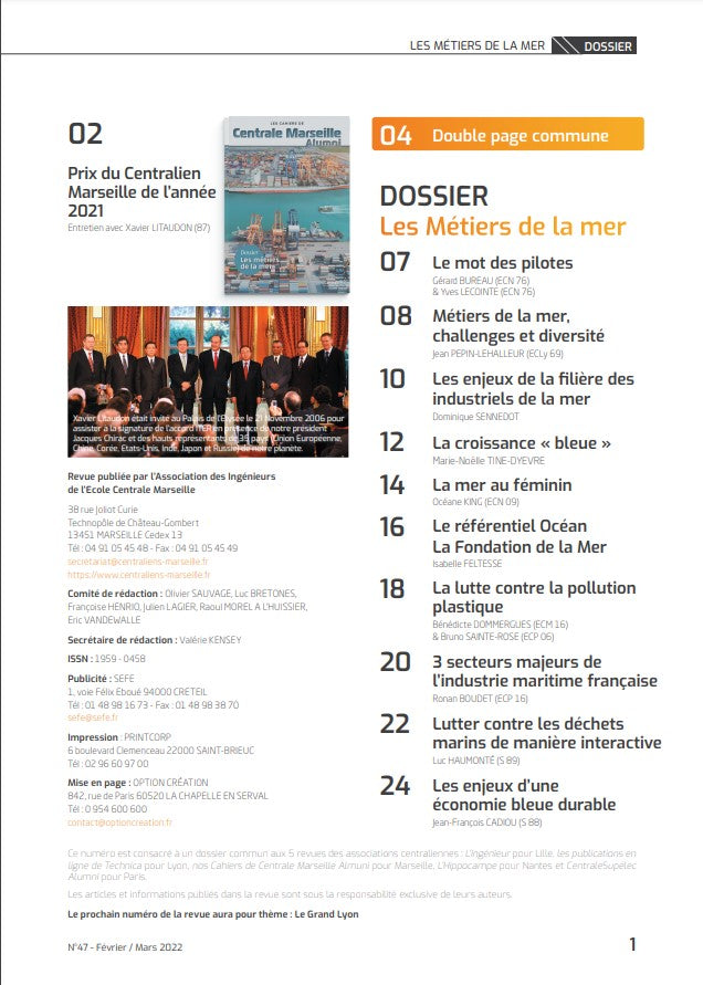 Revue n°47 Centrale Marseille Alumni "Les métiers de la mer" - février/mars 2022